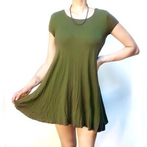 Olive Green Mini Dress